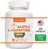 L Carnitine Supplement 1000 mg per Serving, Acetyl 120 Vegetarian Capsules & Pure Form, 60 Servings